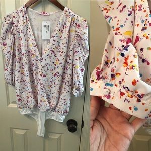 Rainbow confetti Buddylove bodysuit 3/4 sleeve